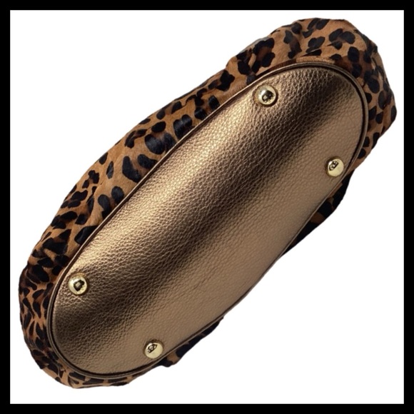 🔥 Michael Kors Rare Calf Hair Leopard Double-Leather Strap Hobo — Luxe & Mint! - Picture 10 of 13